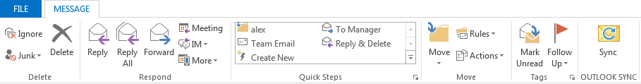 Outlook sync from e-mail.