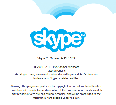 Skype version 6.11.0.102